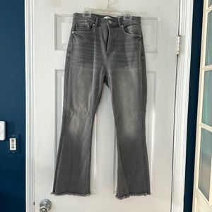 Ann Taylor loft gray, high waist, kick crop jeans